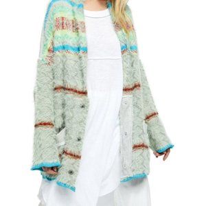 Free People Fair Weather Cardigan Size Small Mint Haze Combo